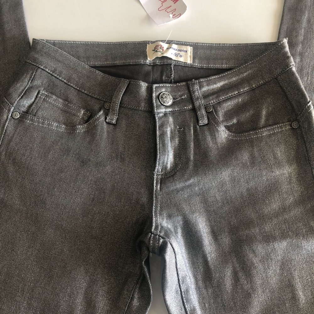 Grey Metallic Jeans-final markdown